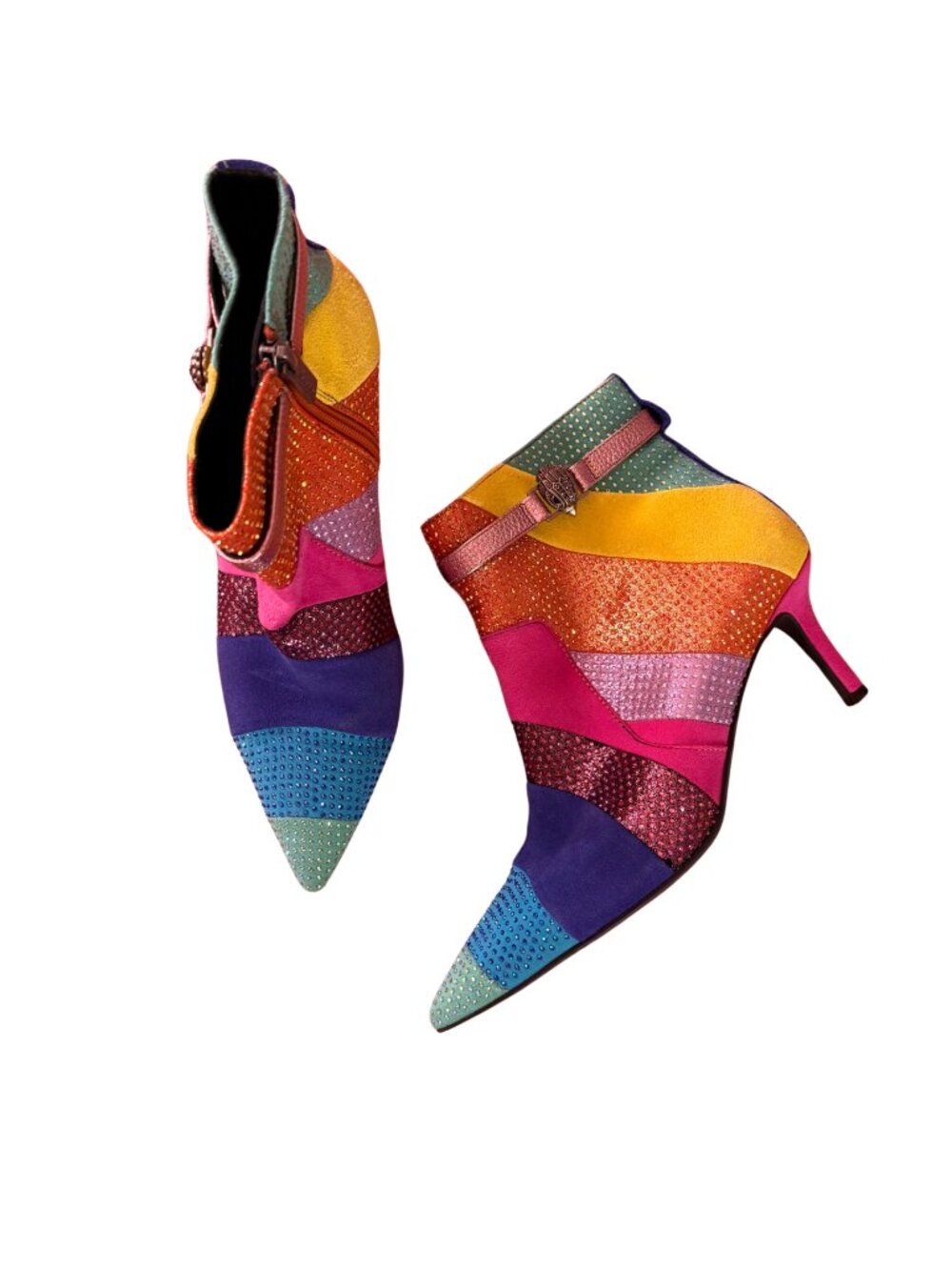KURT GEIGER Kensington Flexi Ankle Boot Rainbow Crystal EUC $300 Sz 37 - Picture 3 of 5